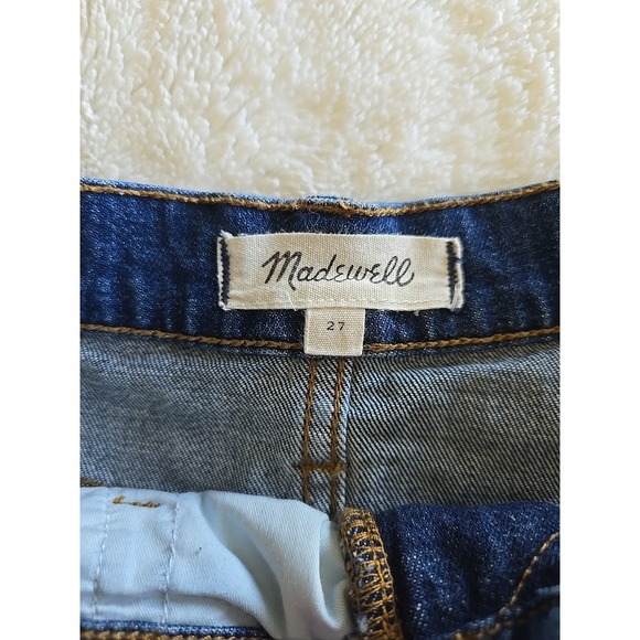 Madewell High-Rise Denim Shorts in Glenoaks Wash Rough Hem Cutoff Size 27 - Picture 7 of 16